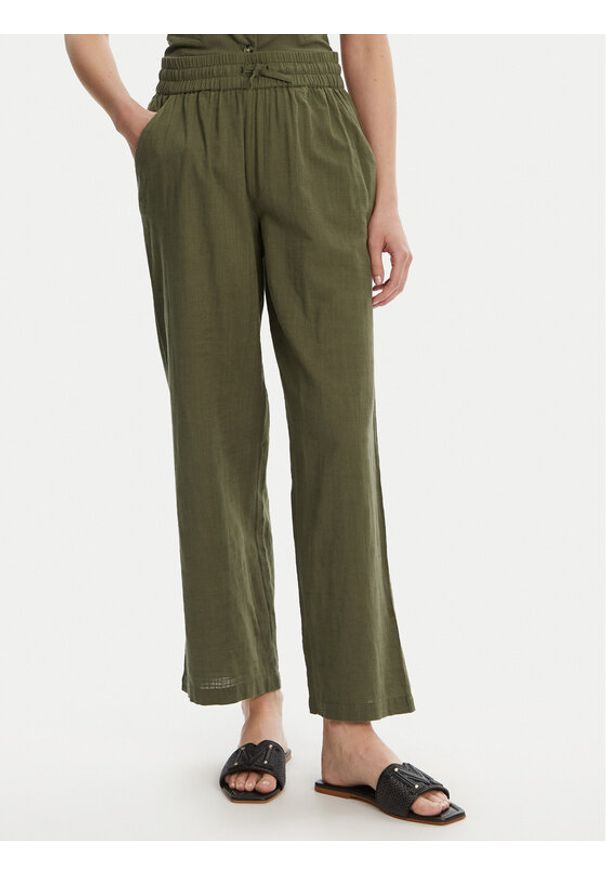 Vero Moda Spodnie materiałowe Caia 10333796 Zielony Wide Leg. Kolor: zielony. Materiał: bawełna