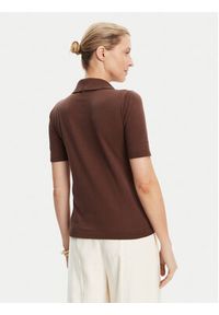 Weekend Max Mara Polo Roncolo 2525366071 Brązowy Regular Fit. Typ kołnierza: polo. Kolor: brązowy. Materiał: bawełna #4