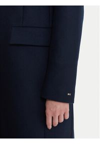 TOMMY HILFIGER - Tommy Hilfiger Płaszcz wełniany WW0WW46547 Granatowy Regular Fit. Kolor: niebieski. Materiał: wełna #7