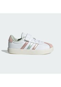 Adidas - Buty VL Court 3.0 Skateboarding Kids. Kolor: biały, wielokolorowy, różowy, zielony. Materiał: zamsz. Wzór: gładki. Sport: skateboard