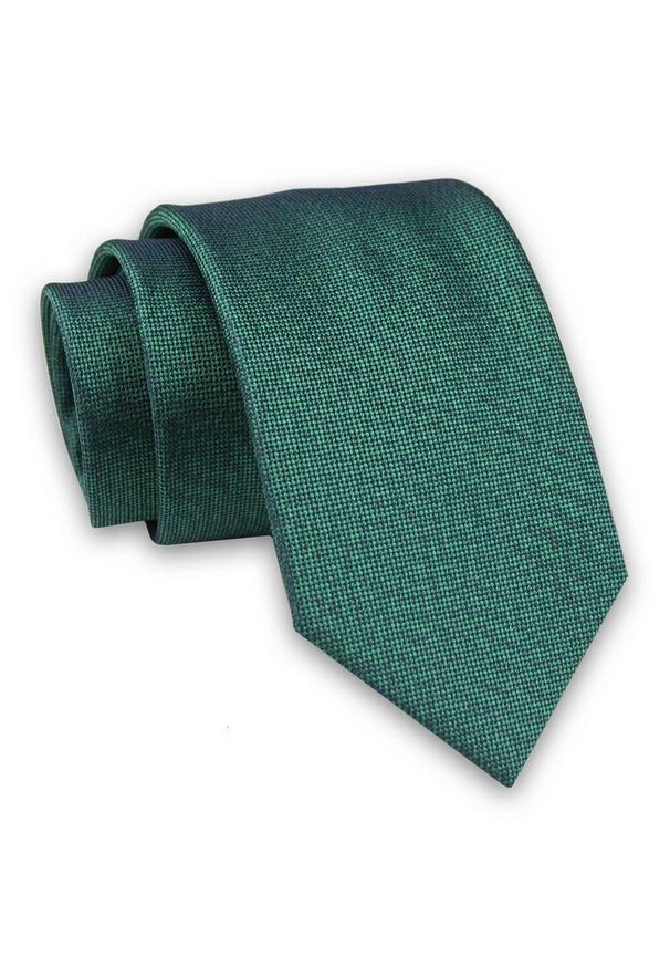 Alties - Butelkowy Zielony Elegancki Męski Krawat -ALTIES- 7cm, Stylowy, Klasyczny, Melanżowy. Kolor: zielony. Materiał: tkanina. Wzór: melanż. Styl: klasyczny, elegancki