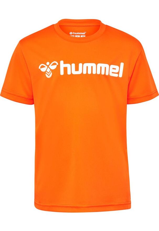 Hummel Koszulka poliestrowa sportowa Poly Logo Jersey Kids. Kolor: pomarańczowy. Materiał: poliester, jersey