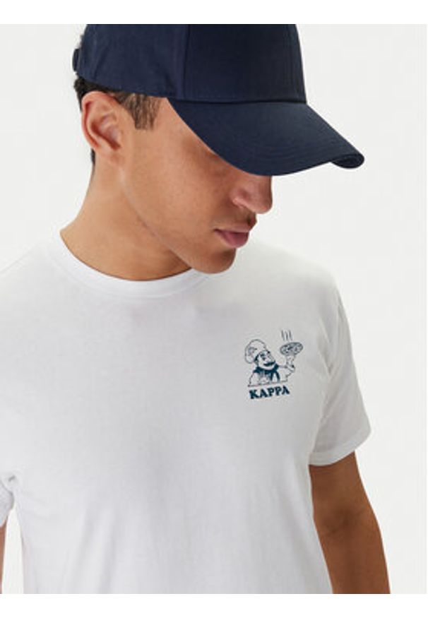 Kappa T-Shirt Ichico 37276JW Biały Regular Fit. Kolor: biały. Materiał: bawełna