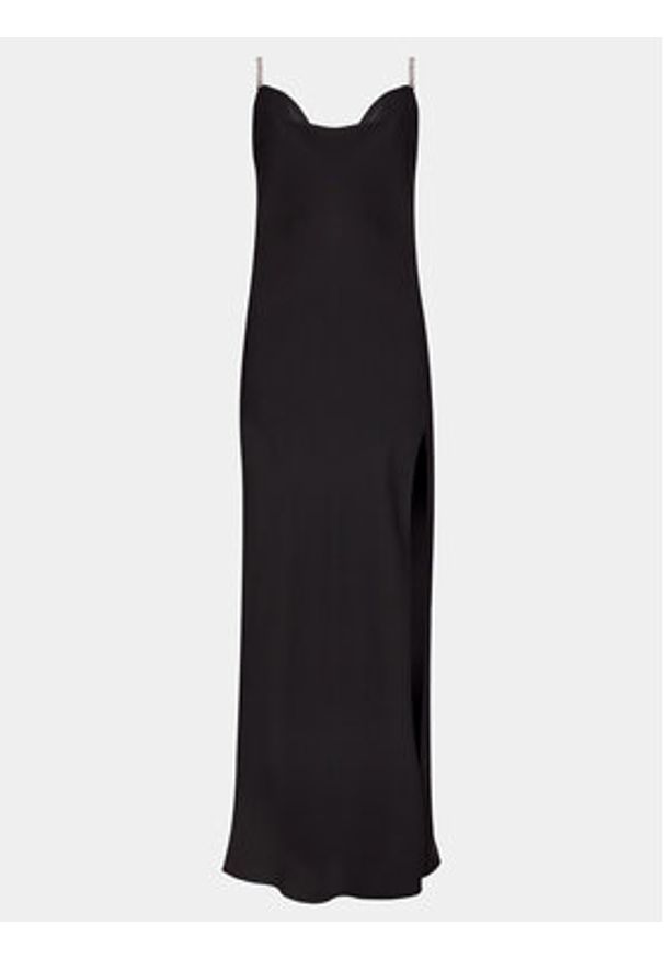 Nissa Sukienka wieczorowa RS14746 Czarny Slim Fit. Kolor: czarny. Materiał: syntetyk. Styl: wizytowy