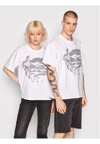 Mindout T-Shirt Unisex Rebuild No.3 Biały Oversize. Kolor: biały. Materiał: bawełna #1