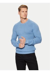 Blend Sweter 20717277 Błękitny Regular Fit. Kolor: niebieski. Materiał: syntetyk