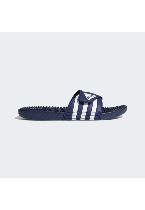 Adidas - Klapki basenowe dla dorosłych Adissage. Kolor: niebieski, wielokolorowy, biały. Styl: sportowy