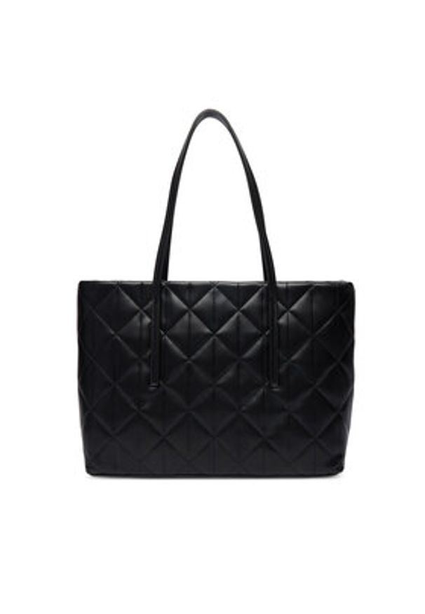 Calvin Klein Torebka Quilted Small Tote LV04F3325G Czarny. Kolor: czarny. Materiał: skórzane