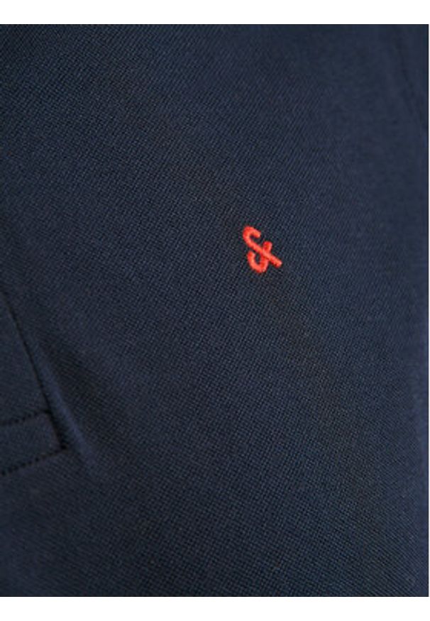 Jack & Jones - Jack&Jones Polo Paulos 12136668 Granatowy Slim Fit. Typ kołnierza: polo. Kolor: niebieski. Materiał: bawełna