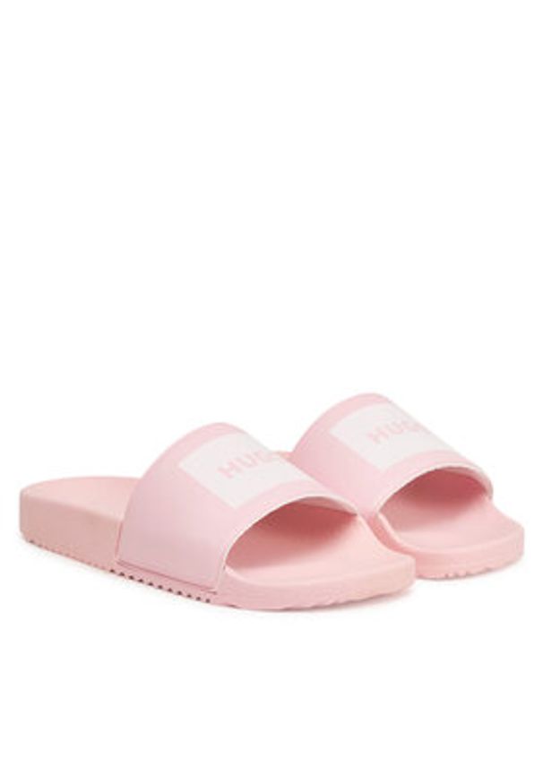 Hugo - HUGO Klapki Timein 50546281 Różowy. Kolor: różowy. Materiał: skóra