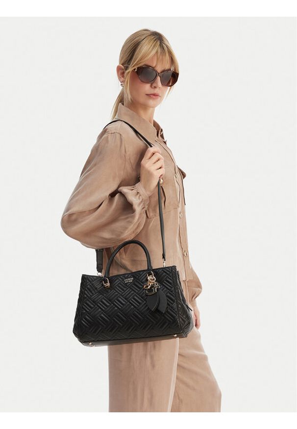 Guess Torebka Sally HWQG99 21060 Czarny. Kolor: czarny. Materiał: skórzane