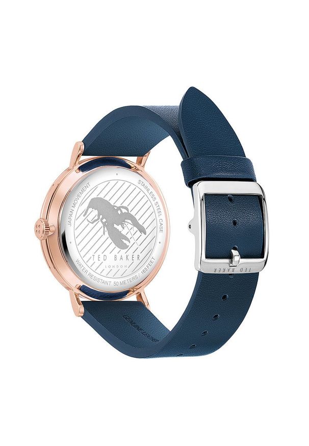 Ted Baker - Zegarek BKPPHS004. Kolor: niebieski. Materiał: skóra, materiał