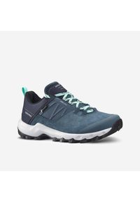 quechua - Buty turystyczne damskie Quechua MH500 wodoodporne. Kolor: niebieski, szary, wielokolorowy. Materiał: kauczuk, skóra. Szerokość cholewki: normalna. Styl: sportowy