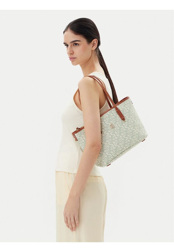 TOMMY HILFIGER - Tommy Hilfiger Torebka Th Monoplay Leather Mini Tote AW0AW17415 Zielony. Kolor: zielony. Materiał: skórzane