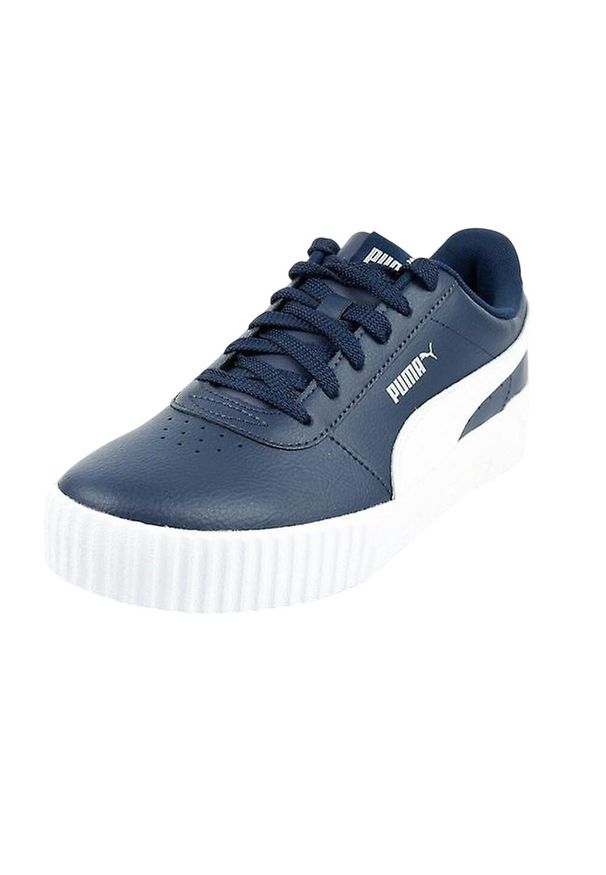 Puma - Damskie Skórzane Buty Sportowe Carina. Kolor: niebieski. Materiał: skóra. Styl: sportowy