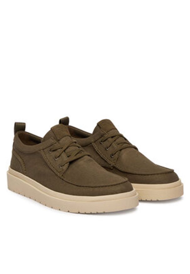 Clarks Półbuty Polden Moc 26186615 Zielony. Kolor: zielony. Materiał: materiał