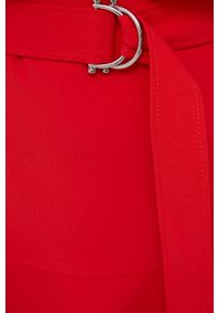 Hugo spódnica kolor czerwony mini rozkloszowana. Kolor: czerwony. Materiał: materiał