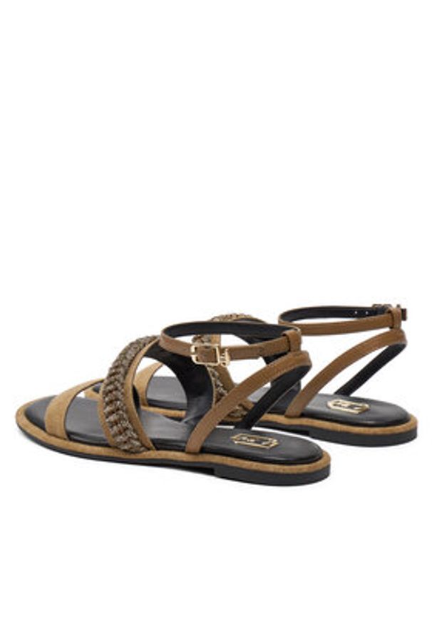 Liu Jo Sandały SA4067 TX408 Khaki. Kolor: brązowy. Materiał: materiał