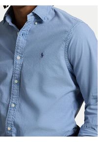 Polo Ralph Lauren Koszula 710804257059 Błękitny Slim Fit. Typ kołnierza: polo. Kolor: niebieski. Materiał: bawełna #5