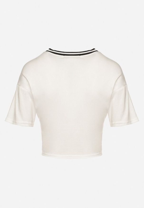 Born2be - Biały Bawełniany T-shirt z Napisem Nitanelia. Okazja: na co dzień. Kolor: biały. Materiał: bawełna. Wzór: napisy. Styl: casual