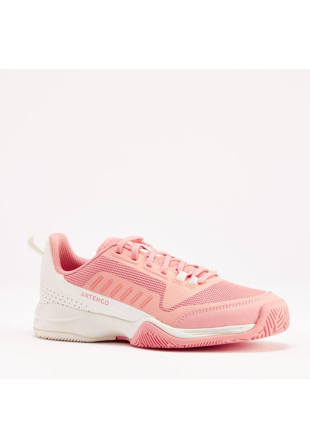 ARTENGO - Buty do tenisa dla dzieci Artengo TS500 Fast Lace. Kolor: biały, wielokolorowy, różowy. Materiał: kauczuk, materiał. Szerokość cholewki: szeroka. Sport: tenis