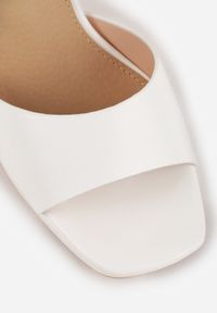 Born2be - Białe Sandały VICES na Platformie i Słupku ze Skórzaną Wkładką Phelusa. Okazja: na spotkanie biznesowe, na ślub cywilny, do pracy, na wesele. Zapięcie: pasek. Kolor: biały. Materiał: skóra. Obcas: na platformie. Styl: biznesowy. Wysokość obcasa: średni #9