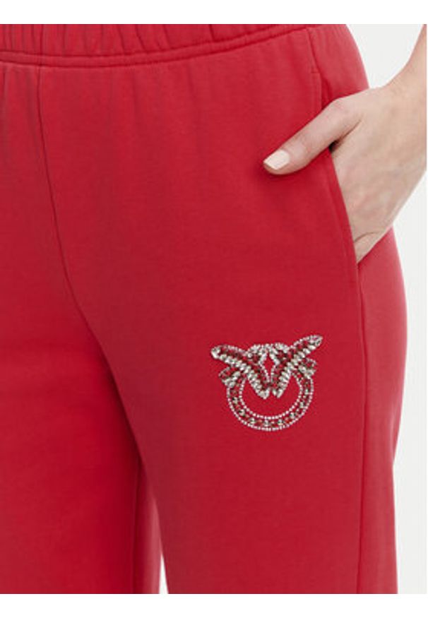 Pinko - PINKO Spodnie dresowe Plumcake 104790 A2G8 Czerwony Regular Fit. Kolor: czerwony. Materiał: bawełna