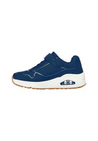 skechers - Buty sportowe Sneakersy chłopięce, Skechers Uno Air Blitz. Okazja: na co dzień. Kolor: niebieski. Materiał: syntetyk, skóra. Szerokość cholewki: normalna. Wzór: gładki. Model: Skechers Sport. Sport: turystyka piesza