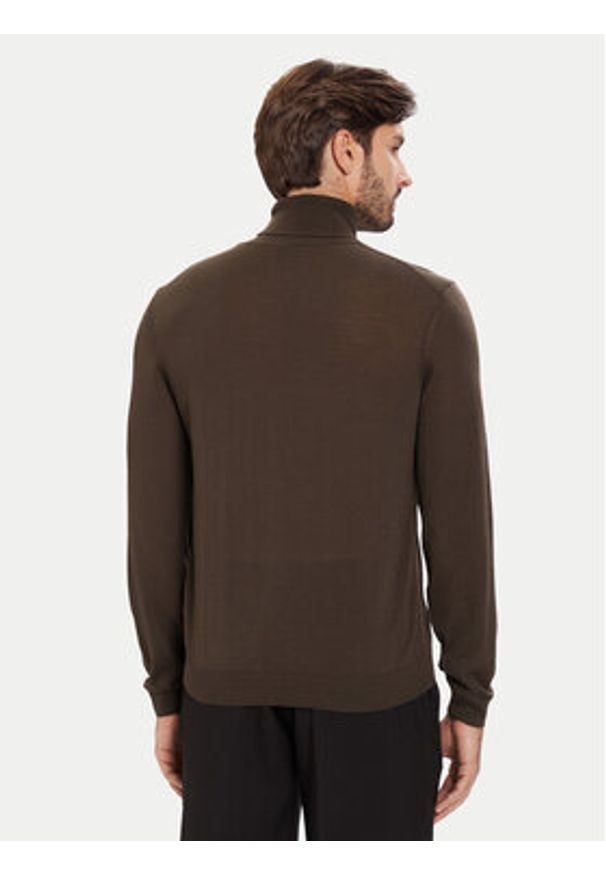 BOSS Golf Musso-P 50468262 Zielony Slim Fit. Typ kołnierza: golf. Kolor: zielony. Materiał: wełna