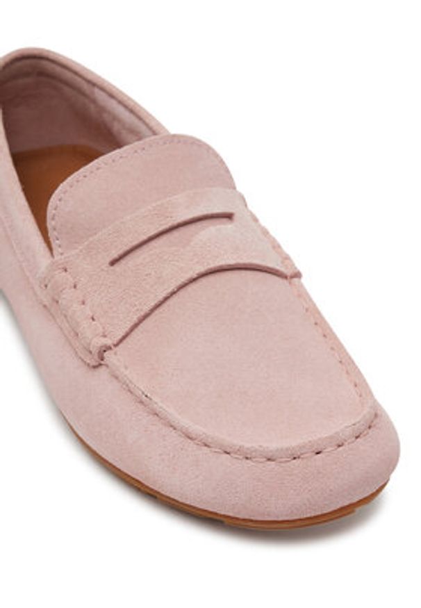 TOMMY HILFIGER - Tommy Hilfiger Mokasyny Flag Soft Suede Driver Loafer FW0FW08558 Różowy. Kolor: różowy. Materiał: zamsz, skóra