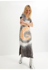 bonprix - Sukienka shirtowa z czystej bawełny. Kolor: szary. Materiał: bawełna. Wzór: nadruk #1