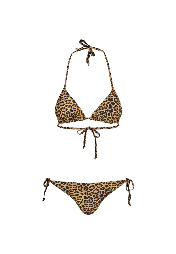 Urban Classics - Bikini Damskie Z Nadrukiem Lamparta. Kolor: czarny, brązowy, wielokolorowy. Wzór: nadruk