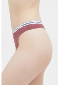 Calvin Klein Underwear stringi kolor czerwony z koronki. Kolor: różowy. Materiał: koronka. Wzór: koronka #2