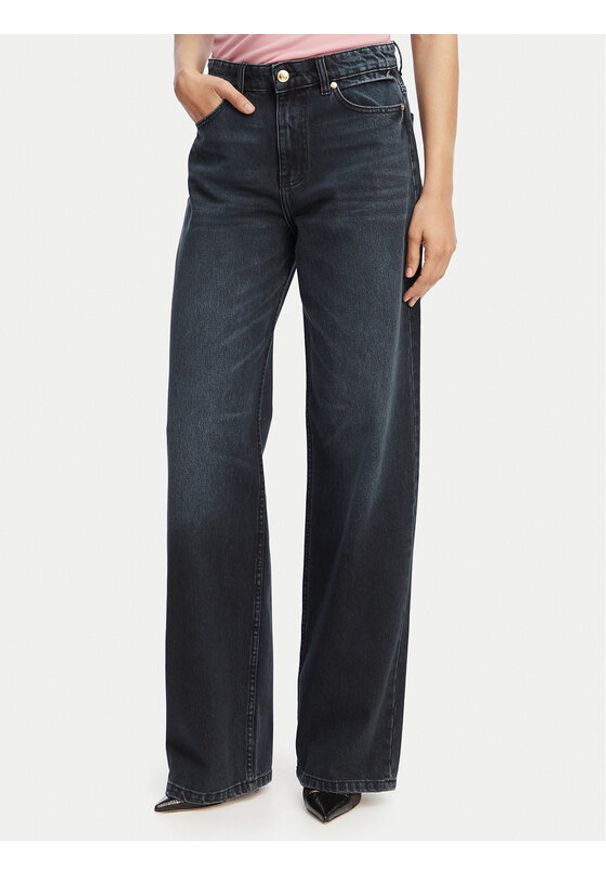 Just Cavalli Jeansy 80PAB5T2 CDWCH Granatowy Straight Fit. Kolor: niebieski