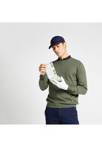 INESIS - Sweter do golfa męski Inesis MW500. Typ kołnierza: golf. Kolor: zielony, brązowy, wielokolorowy. Materiał: materiał, bawełna. Sport: golf #1