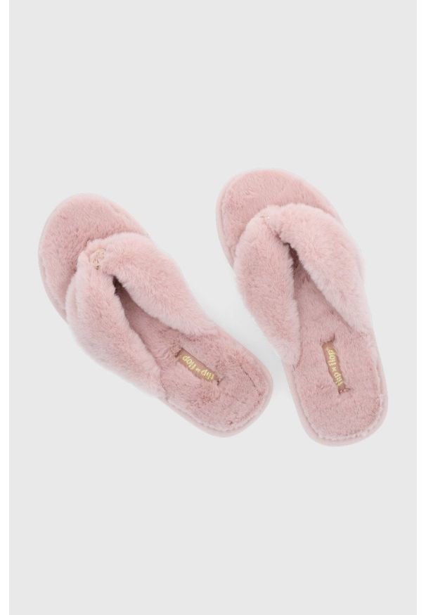 Flip*Flop Kapcie kolor różowy. Nosek buta: okrągły. Kolor: różowy. Materiał: materiał. Wzór: gładki