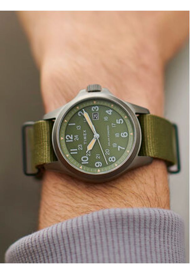 Timex Zegarek Expedition North Field Post Solar TW2V03700 Zielony. Kolor: zielony