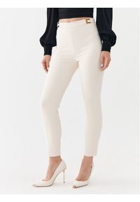 Elisabetta Franchi Spodnie materiałowe PA-005-36E2-V280 Beżowy Slim Fit. Kolor: beżowy. Materiał: syntetyk