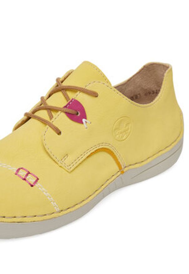 Rieker Półbuty 52528-68 Żółty. Kolor: żółty. Materiał: skóra