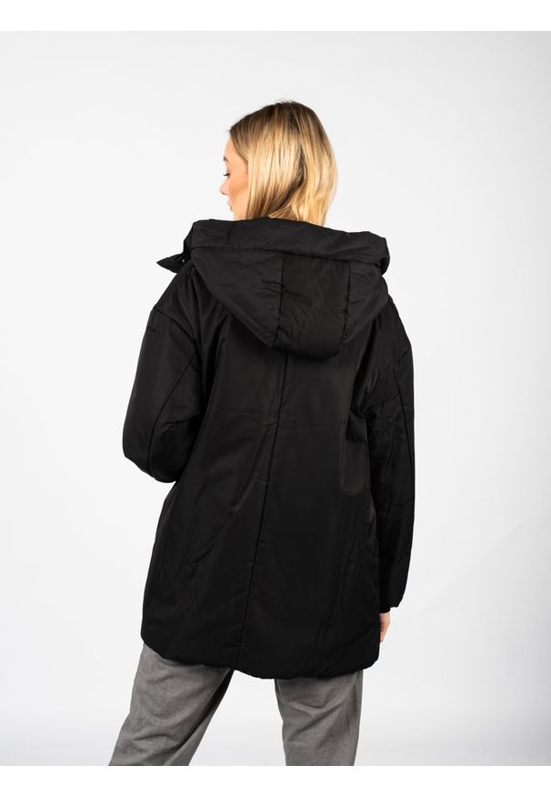 Geox Kurtka "Diodana" | W2620F T2600 | Kobieta | Czarny. Okazja: na co dzień. Typ kołnierza: kaptur. Kolor: czarny. Materiał: poliester. Styl: casual
