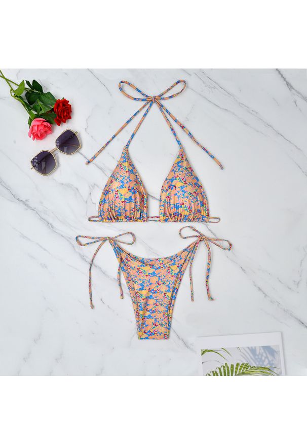 Intica - Strój kąpielowy dwuczęściowy z regulowanymi ramiączkami odporny na chlor Tae. Kolor: wielokolorowy. Materiał: materiał