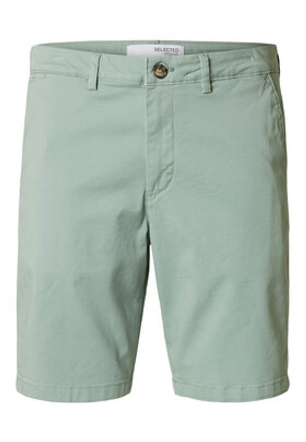 Selected Homme Szorty materiałowe Miles 16092329 Zielony Slim Fit. Kolor: zielony. Materiał: bawełna