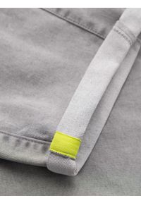 Ombre Clothing - Jeansowe krótkie spodenki męskie z ozdobnymi przeszyciami - jasnoszare V1 - Rozmiar: M. Okazja: na co dzień. Kolor: szary. Materiał: jeans. Długość: krótkie. Styl: wakacyjny, casual #4