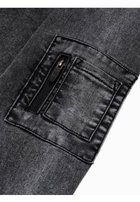 Ombre Clothing - Kurtka męska przejściowa jeansowa C240 - szara - L. Kolor: szary. Materiał: jeans. Wzór: moro, aplikacja. Styl: militarny #6
