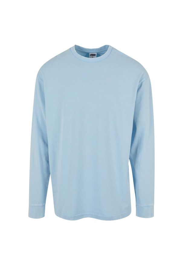 Koszulka z długim rękawem z efektem acid wash Urban Classics Heavy Boxy. Kolor: niebieski. Długość rękawa: długi rękaw. Długość: długie