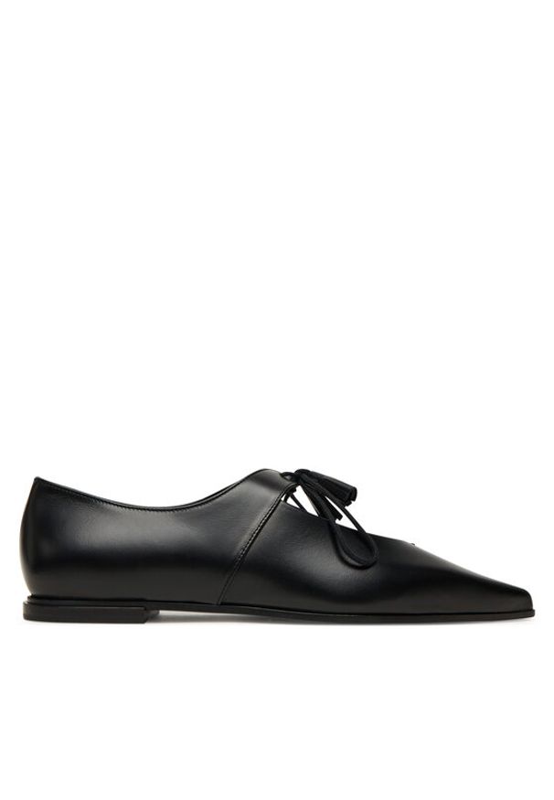 Max Mara Półbuty Laceup 2524526111600 Czarny. Kolor: czarny. Materiał: skóra