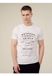 outhorn - T-shirt z nadrukiem męski. Okazja: na co dzień. Materiał: dzianina, bawełna. Wzór: nadruk. Styl: casual #7