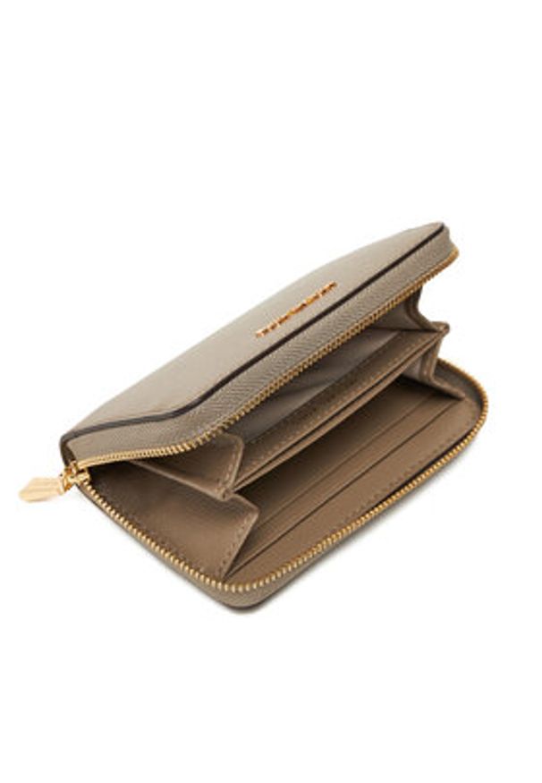 MICHAEL Michael Kors Mały Portfel Damski Jet Set Small Leather 32F4GJ6D0L Beżowy. Kolor: beżowy. Materiał: skóra