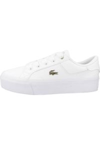 Tenisówki Lacoste Model Ziane Kolor Biały. Kolor: żółty, biały, wielokolorowy. Obcas: na platformie