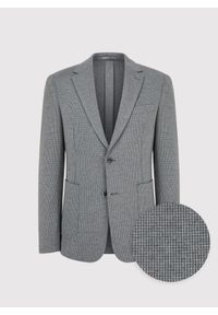 Pako Lorente - PAKO LORENTE - Szara marynarka w pepitkę z dzianiny. Kolor: szary. Materiał: dzianina. Sezon: jesień #7